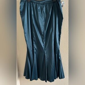 Lane Bryant Teal A-Line Skirt with ruffles size 14/16
